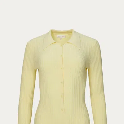Ronny Kobo Cyndie Knit Bodysuit In Pale Yellow