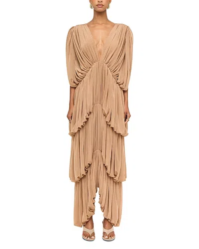 Ronny Kobo Damier Dress In Brown