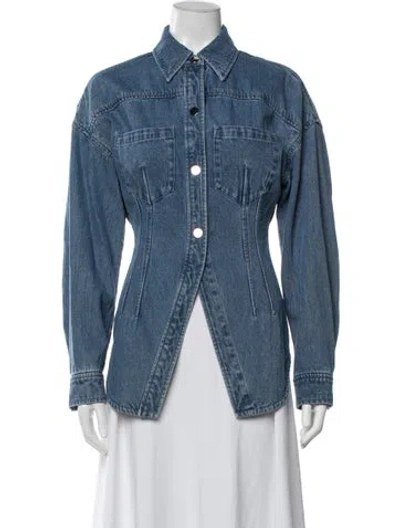 Pre-owned Ronny Kobo Denim Jacket W/ Tags In Blue