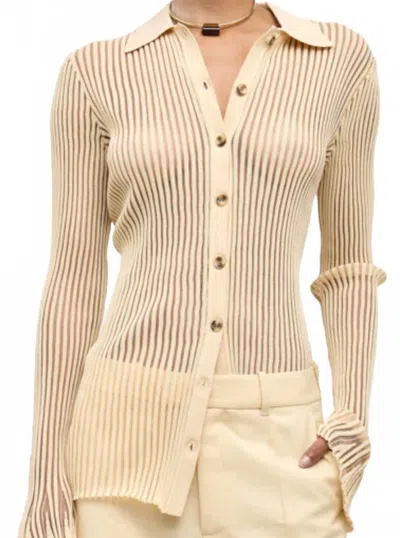 Ronny Kobo Denzel Cardigan In Custard In Neutral