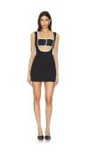 Ronny Kobo Egon Bandeau Stretch Mini Dress In Black & White