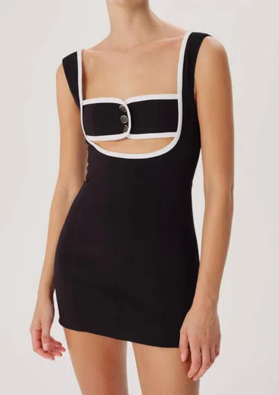 RONNY KOBO EGON MINI DRESS IN BLACK AND WHITE