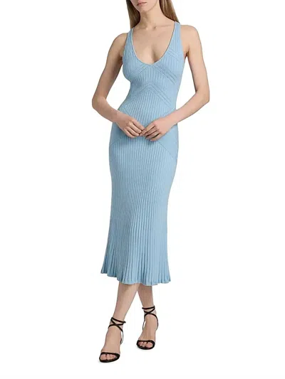 Ronny Kobo Emeron Knit Dress In Ancient Water In Blue