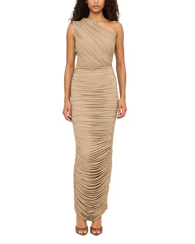Ronny Kobo Emina One Shoulder Dress In Brown