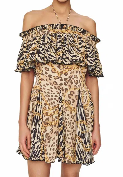 Ronny Kobo Esmi Mini Dress In Mixed Zebra Cheetah Print In Multi