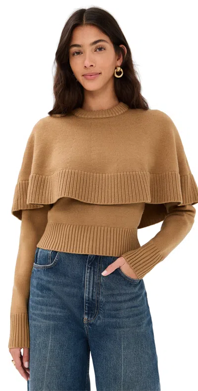 RONNY KOBO EVIAN KNIT TOP CAMEL