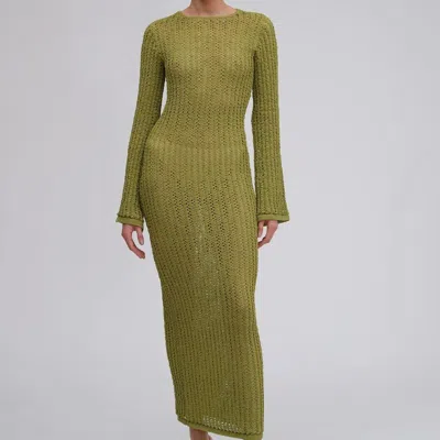 Ronny Kobo Exa Knit Dress In Green
