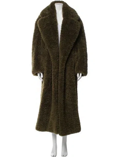 Pre-owned Ronny Kobo Faux Fur Coat In Green