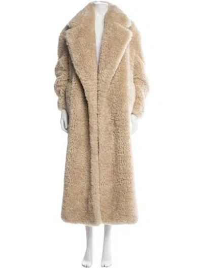 Pre-owned Ronny Kobo Faux Fur Coat In Neutrals