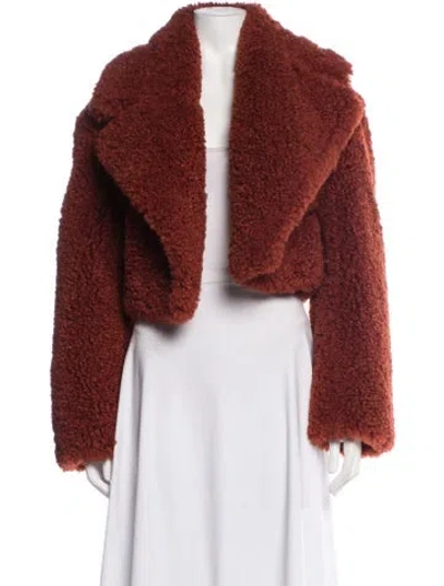 Pre-owned Ronny Kobo Faux Fur Jacket In Orange