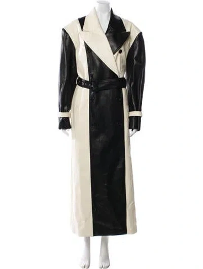 Pre-owned Ronny Kobo Faux Leather Coat In Neutral