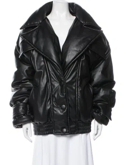 Pre-owned Ronny Kobo Faux Leather Jacket In Black