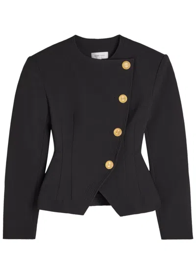 Ronny Kobo Gold-tone Button Jacket In Black