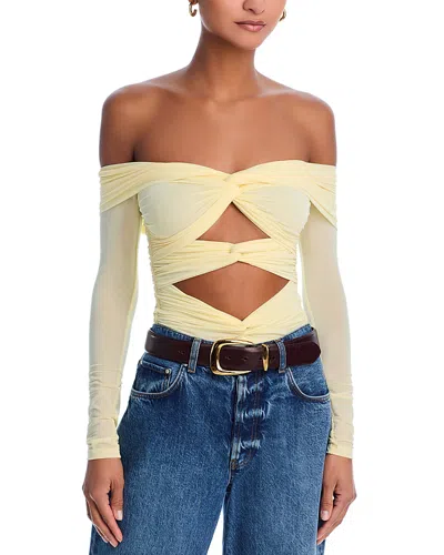 Ronny Kobo Fitz Cutout Bodysuit - Exclusive In Yellow