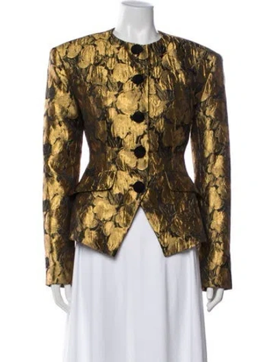 Pre-owned Ronny Kobo Floral Print Blazer In Multicolor