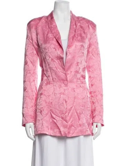 Pre-owned Ronny Kobo Floral Print Blazer In Pink