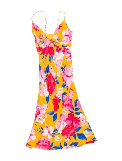 Pre-owned Ronny Kobo Floral Print Midi Length Dress In Multi