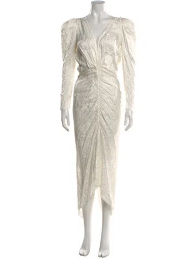 Pre-owned Ronny Kobo Floral Print Midi Length Dress In Neutral