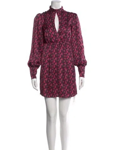 Pre-owned Ronny Kobo Floral Print Mini Dress In Black