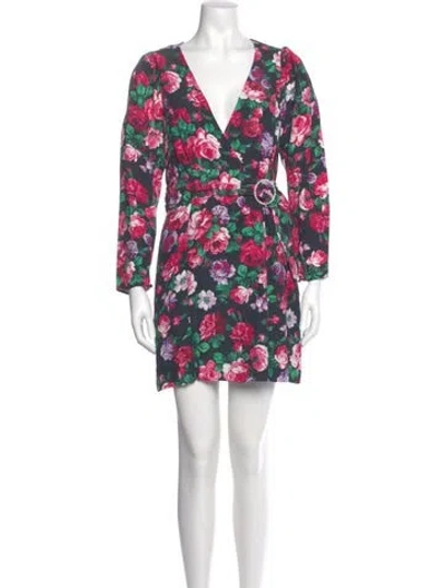 Pre-owned Ronny Kobo Floral Print Mini Dress In Multi