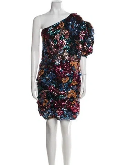 Pre-owned Ronny Kobo Floral Print Mini Dress In Multicolor