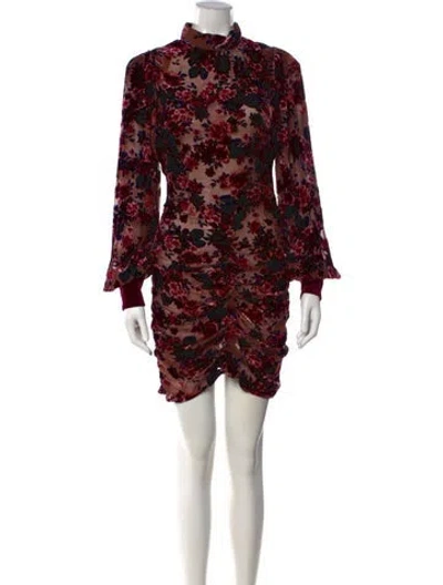 Pre-owned Ronny Kobo Floral Print Mini Dress W/ Tags In Neutrals