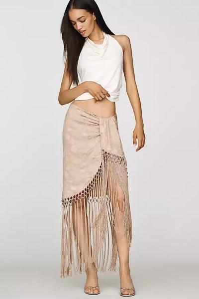 Ronny Kobo Frances Silk Blend Mini Skirt In Brown