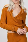 Shop Ronny Kobo Fusako Knit Top In Golden
