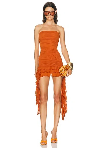 Ronny Kobo Ginara Mini Dress In Orange
