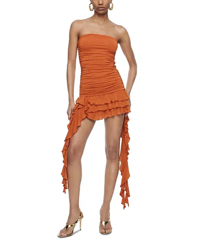 Ronny Kobo Ginara Mini Dress In Orange