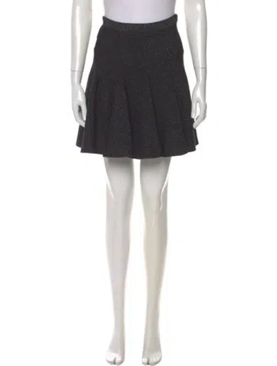 Pre-owned Ronny Kobo Glitter Accents Mini Skirt In Black