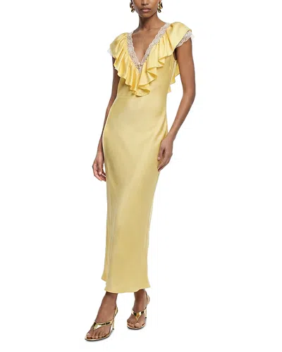 Ronny Kobo Gracie Ruffled Dress In Yellow