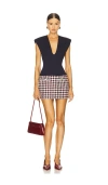 Ronny Kobo Guinevere Dress In Ivory  Navy  & Red
