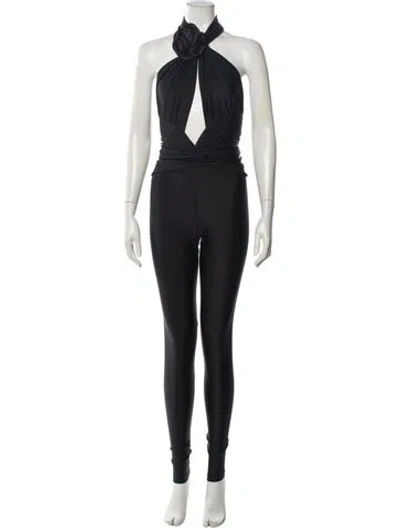 Pre-owned Ronny Kobo Halterneck Jumpsuit In Black