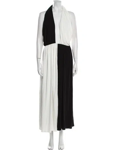 Pre-owned Ronny Kobo Halterneck Long Dress In Black