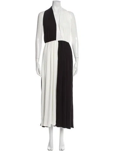 Pre-owned Ronny Kobo Halterneck Long Dress In Multi