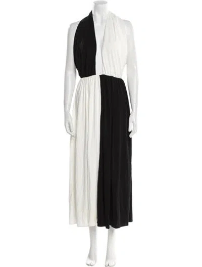 Pre-owned Ronny Kobo Halterneck Long Dress In Multi