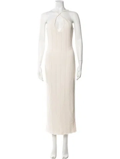 Pre-owned Ronny Kobo Halterneck Long Dress In Yellow
