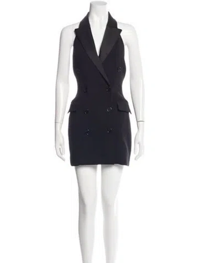 Pre-owned Ronny Kobo Halterneck Mini Dress In Blue
