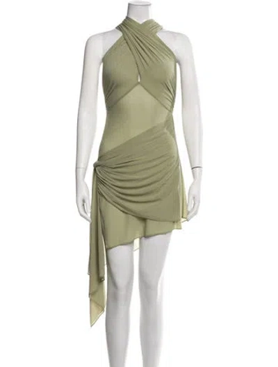 Pre-owned Ronny Kobo Halterneck Mini Dress W/ Tags In Green