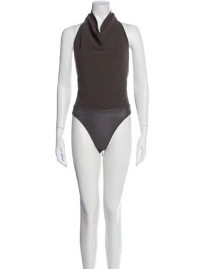 Pre-owned Ronny Kobo Halterneck Sleeveless Bodysuit In Purple