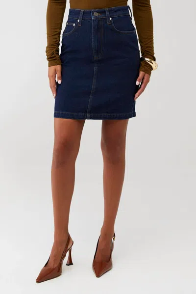 Ronny Kobo Hannah Skirt In Darkwash Blue