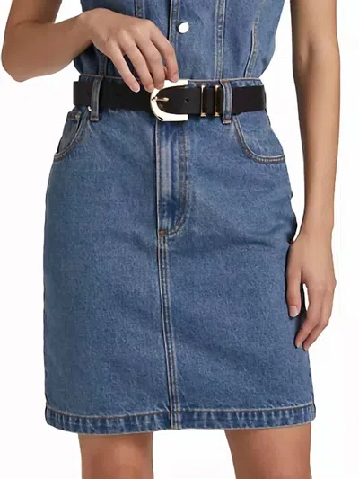 Ronny Kobo Hannah Skirt In Lightwash Blue In Multi