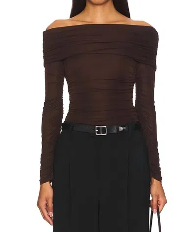 Ronny Kobo Harley Top In Chocolate Brown In Black