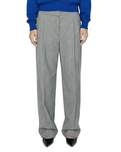 Ronny Kobo Hayes High Rise Wide Leg Pants In Gray