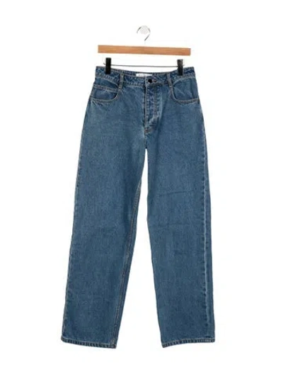 Pre-owned Ronny Kobo High-rise Straight Leg Jeans In Blue