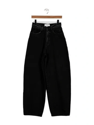 Pre-owned Ronny Kobo High-rise Wide Leg Jeans In Black
