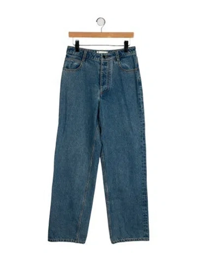Pre-owned Ronny Kobo High-rise Wide Leg Jeans In Blue