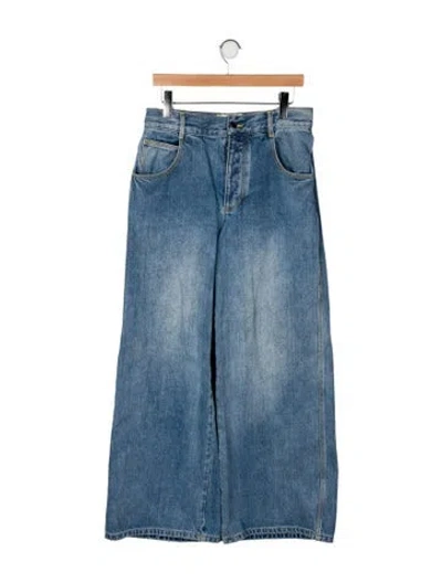 Pre-owned Ronny Kobo High-rise Wide Leg Jeans In Blue