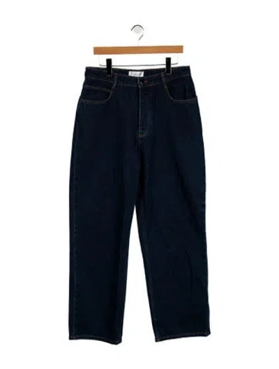 Pre-owned Ronny Kobo High-rise Wide Leg Jeans In Blue